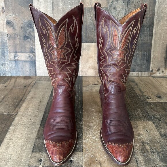 Dan Post 6614 Vintage Alligator Wingtip Western Cowboy Boots Mens 11.5 D - Picture 3 of 12